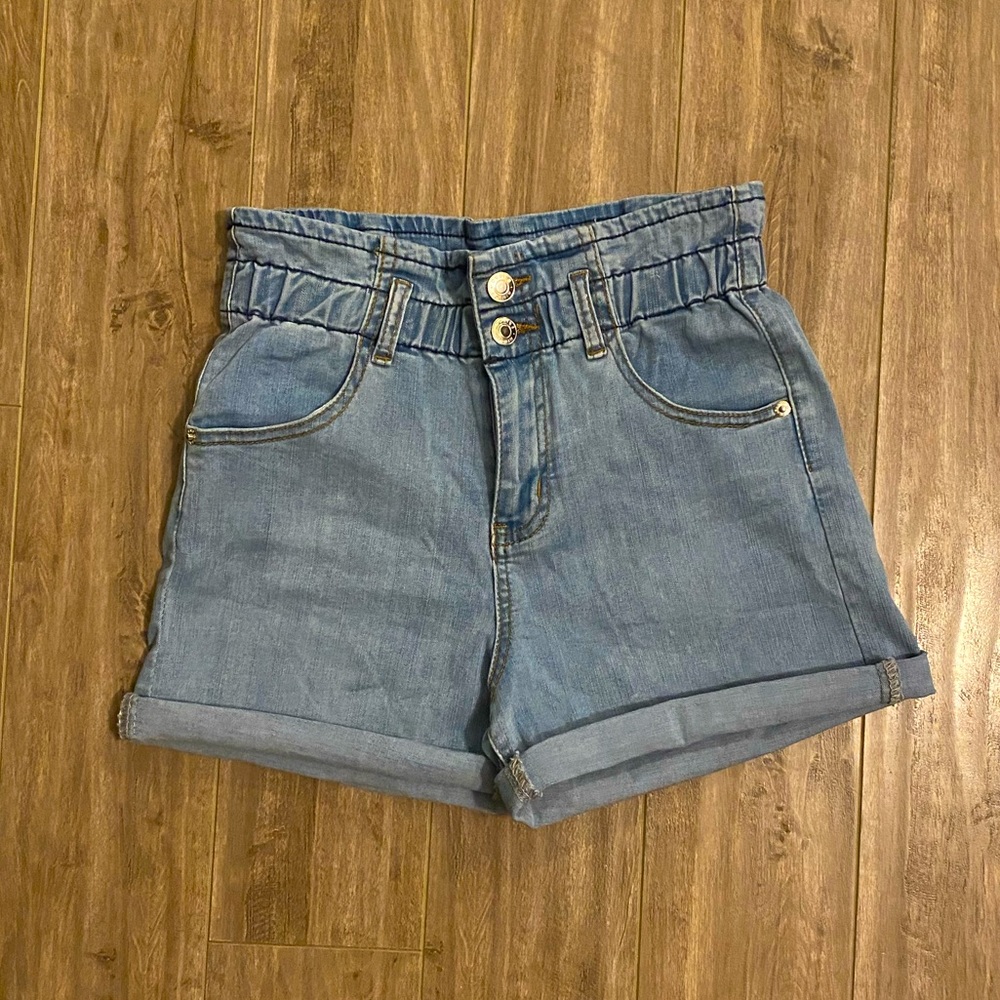 High waisted jean shorts